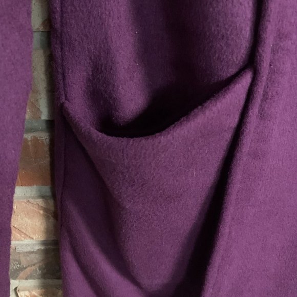 Kate Spade Saturday X-Small Purple Women's Soft Wool Blend Winter Pea Coat EUC - Picture 6 of 13